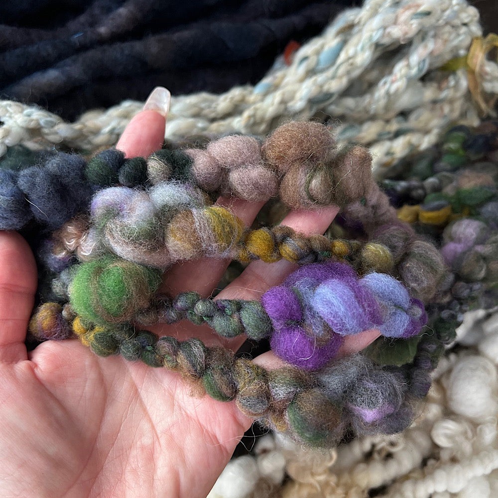 Large lot of art yarn for weaving  13.4 oz