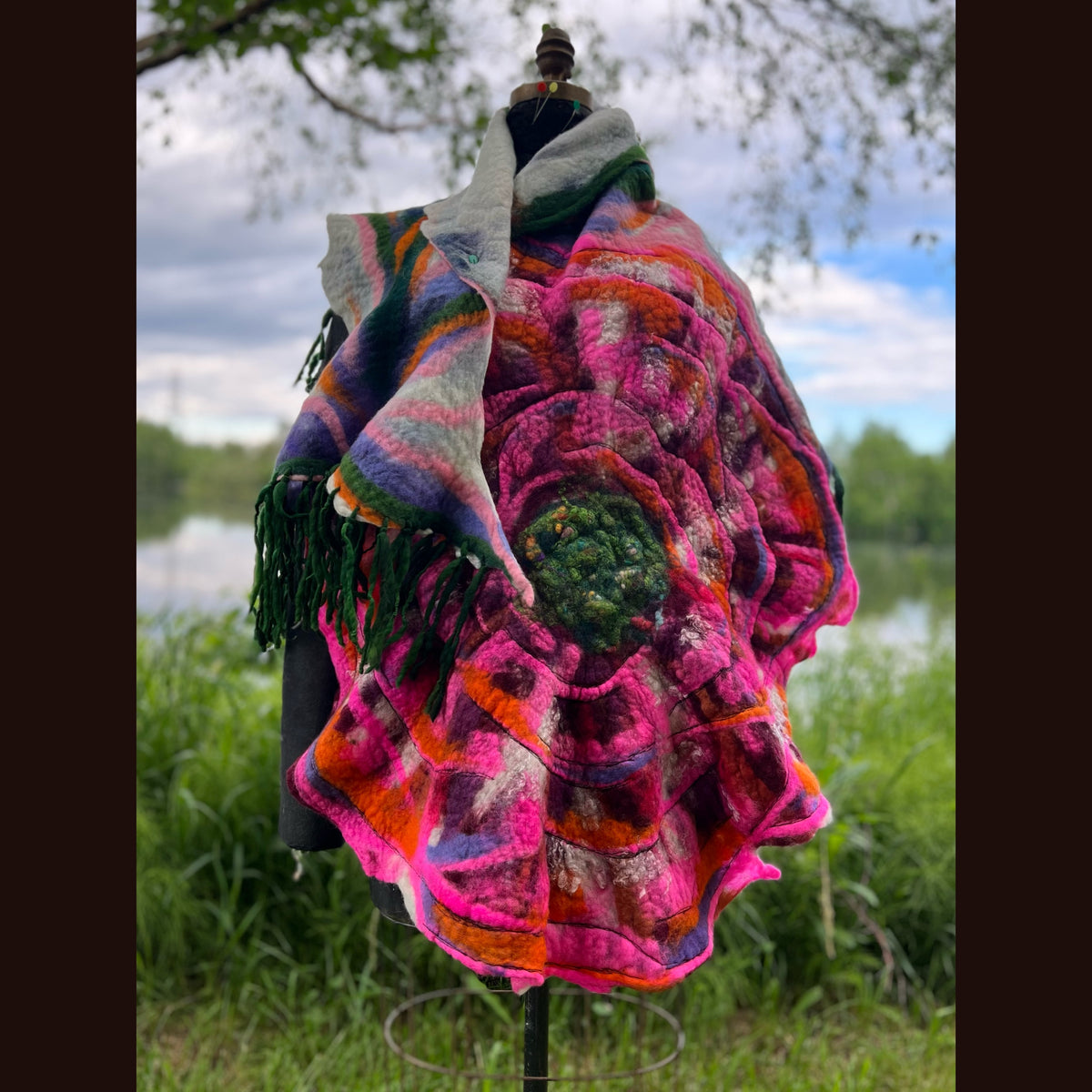 Felted Shawl 64”X 27”