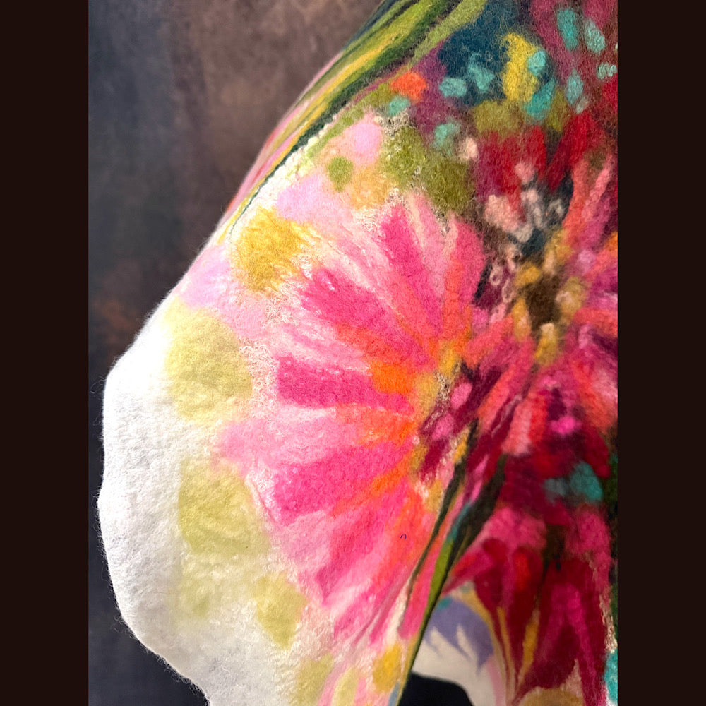 OOAK Handmade wool Felted Scarf 84” X 20” Original art work