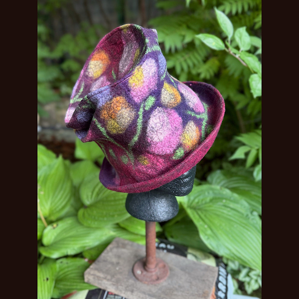 OOAK Handmade wool Felted hat 22” small