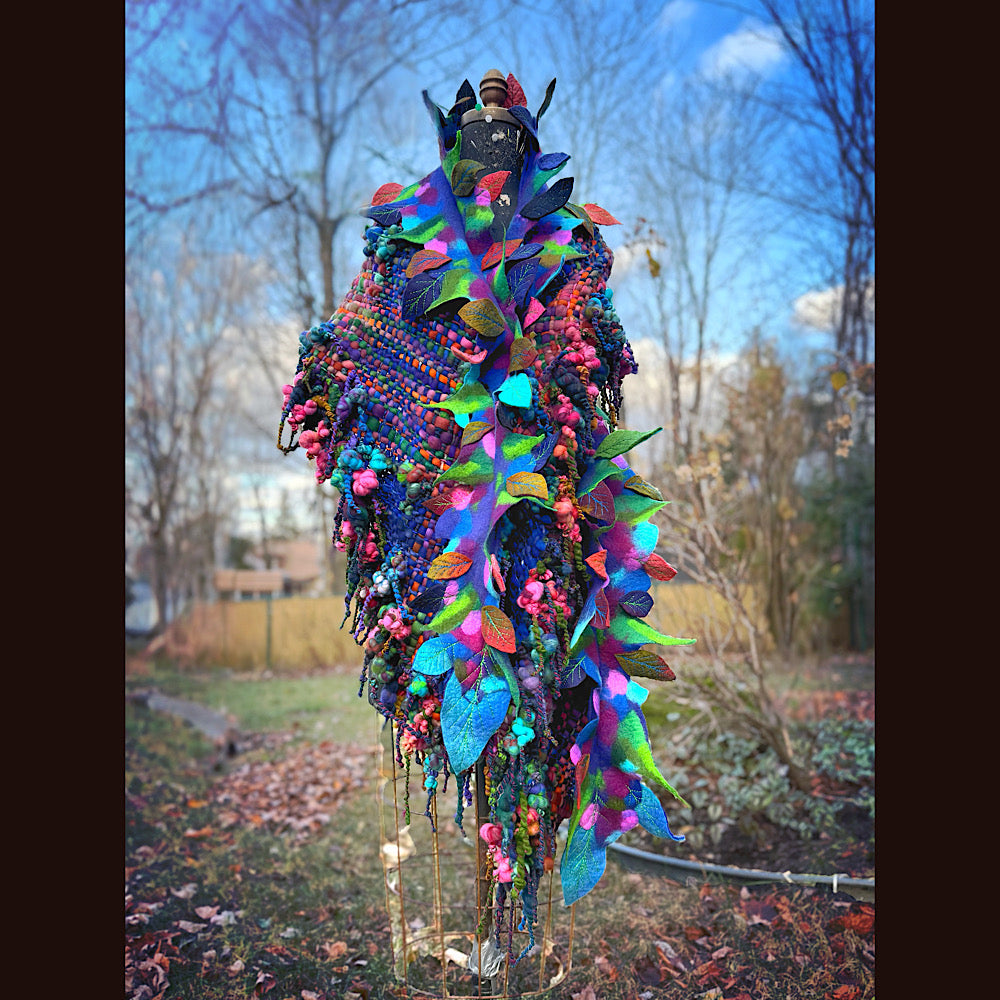 Handmade wool Felted Scarf 88”X 18”