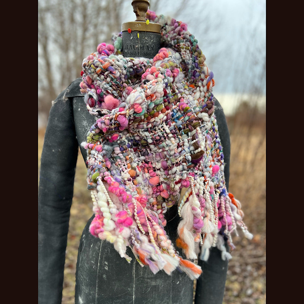 Spring Woven scarf 67” X 11”