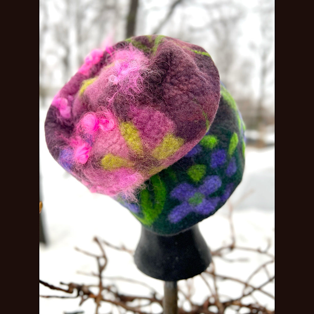 Felted slouchy toque hat medium 23”