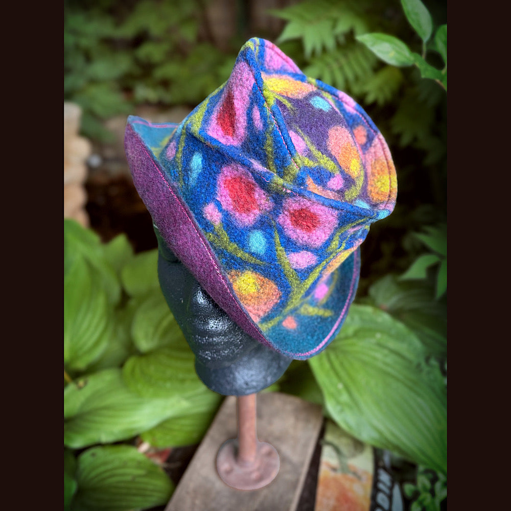 OOAK Handmade wool Felted hat 22” small