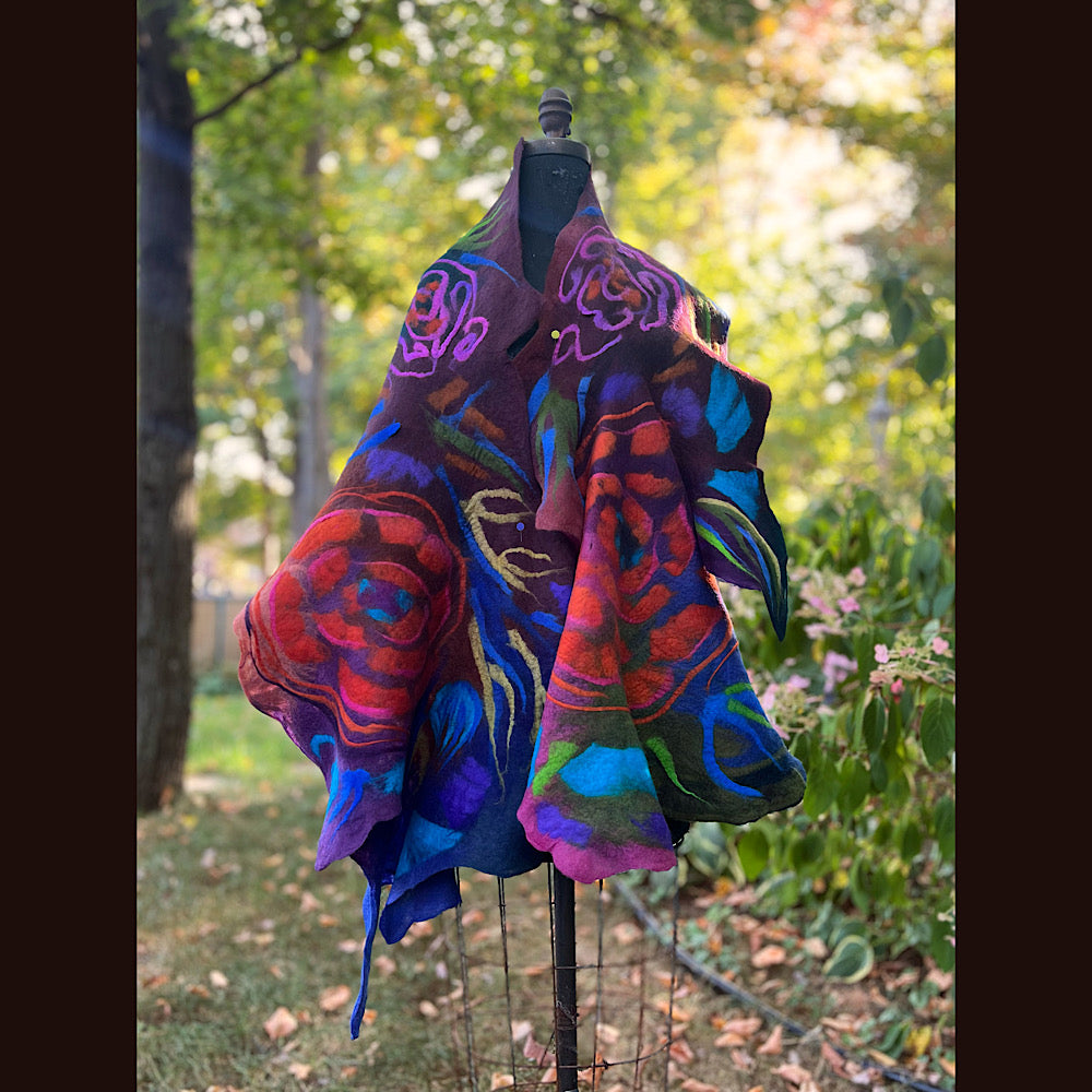 Handmade Felted Wool Scarf 82” X 29”