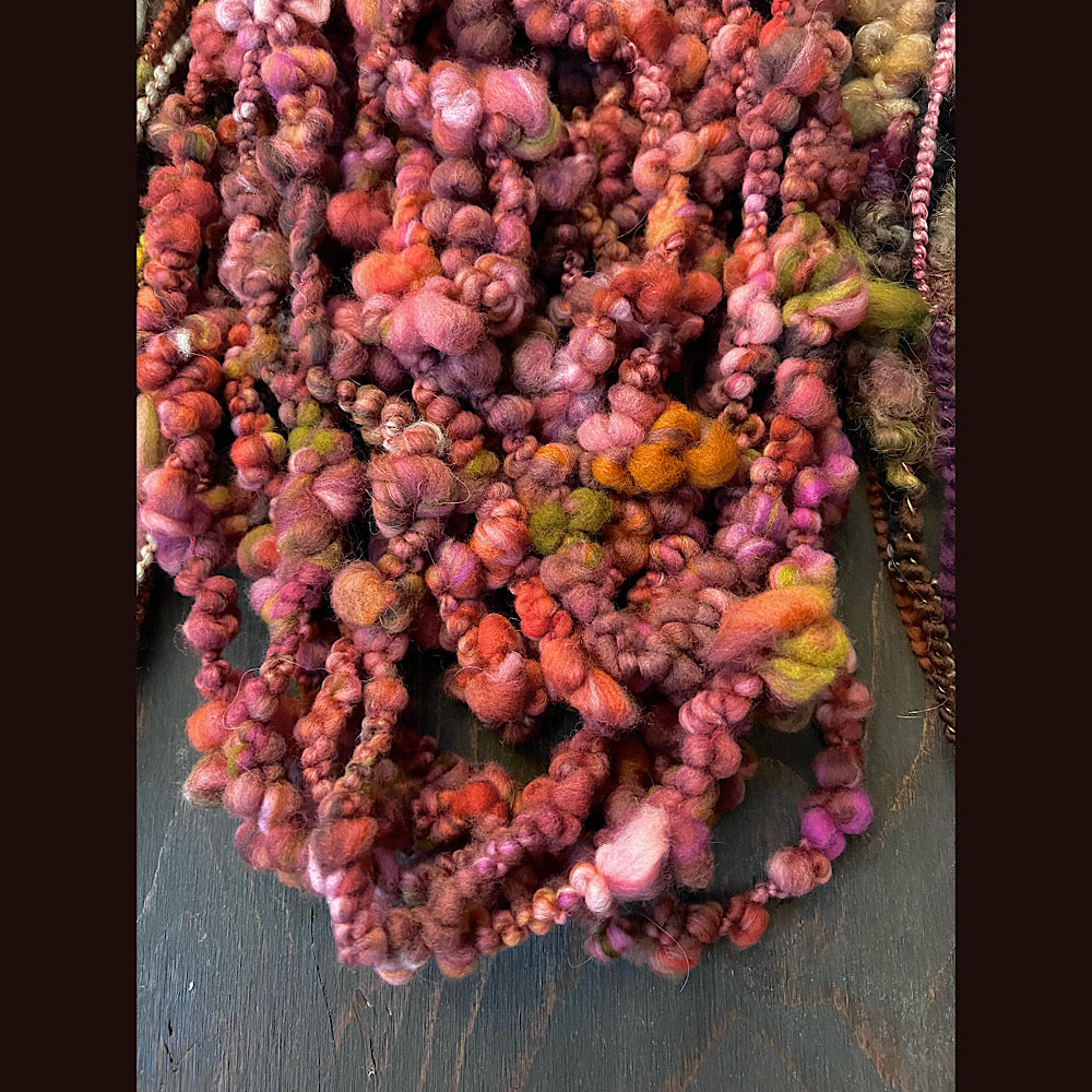 Large lot of art yarns for weaving 9.1 OZ