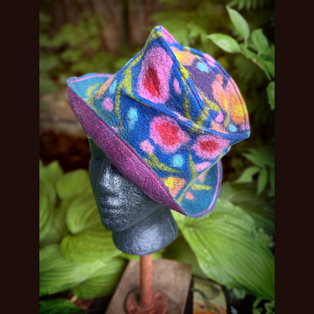 OOAK Handmade wool Felted hat 22” small