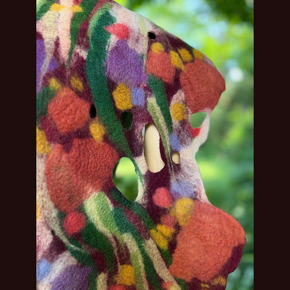 OOAK Handmade wool Felted Scarf 76” X 14” Original art work