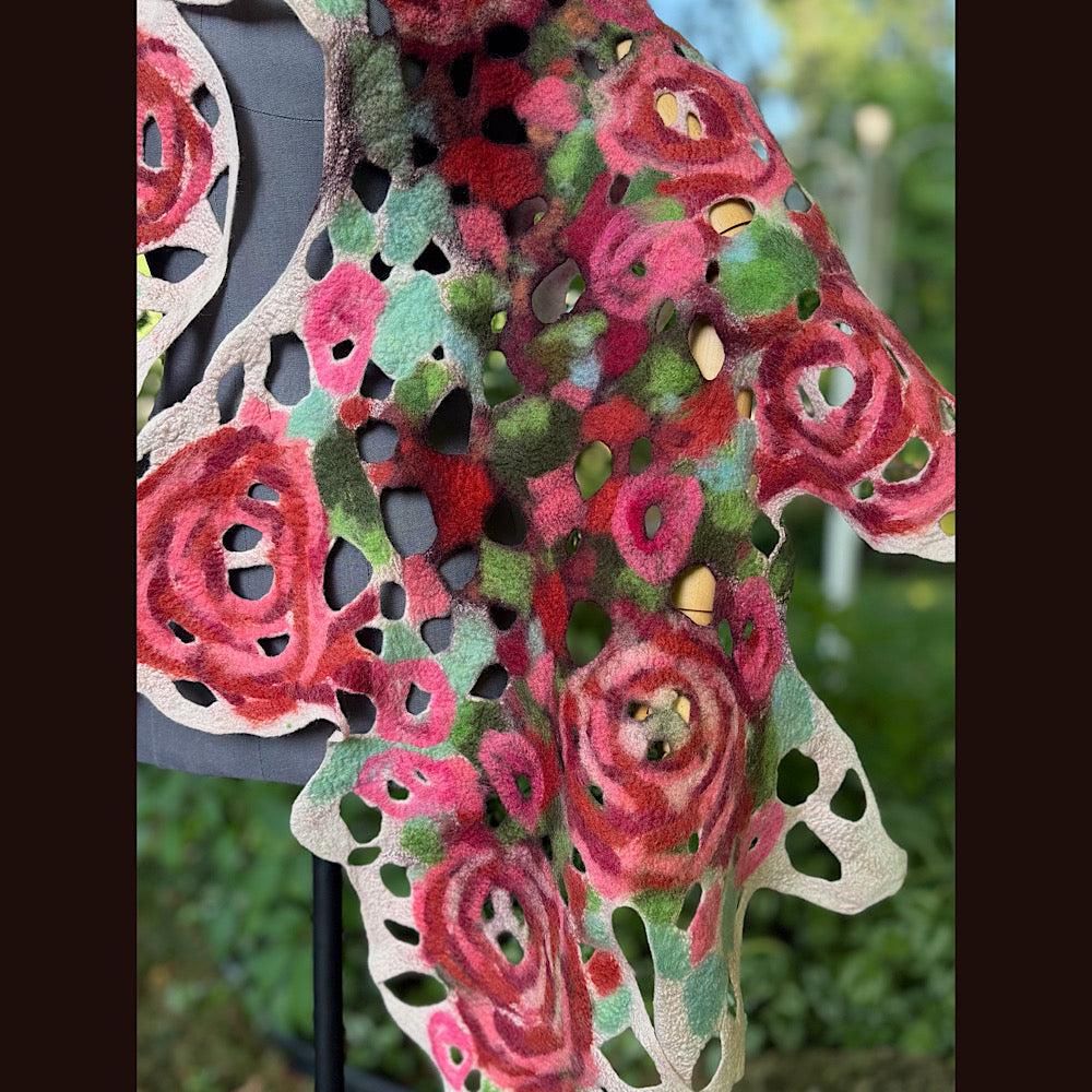 OOAK Handmade wool Felted Scarf 90” X 29” Original art work
