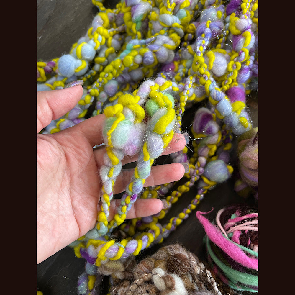 LARGE Lot of various hand spun art yarns 1.6 pound