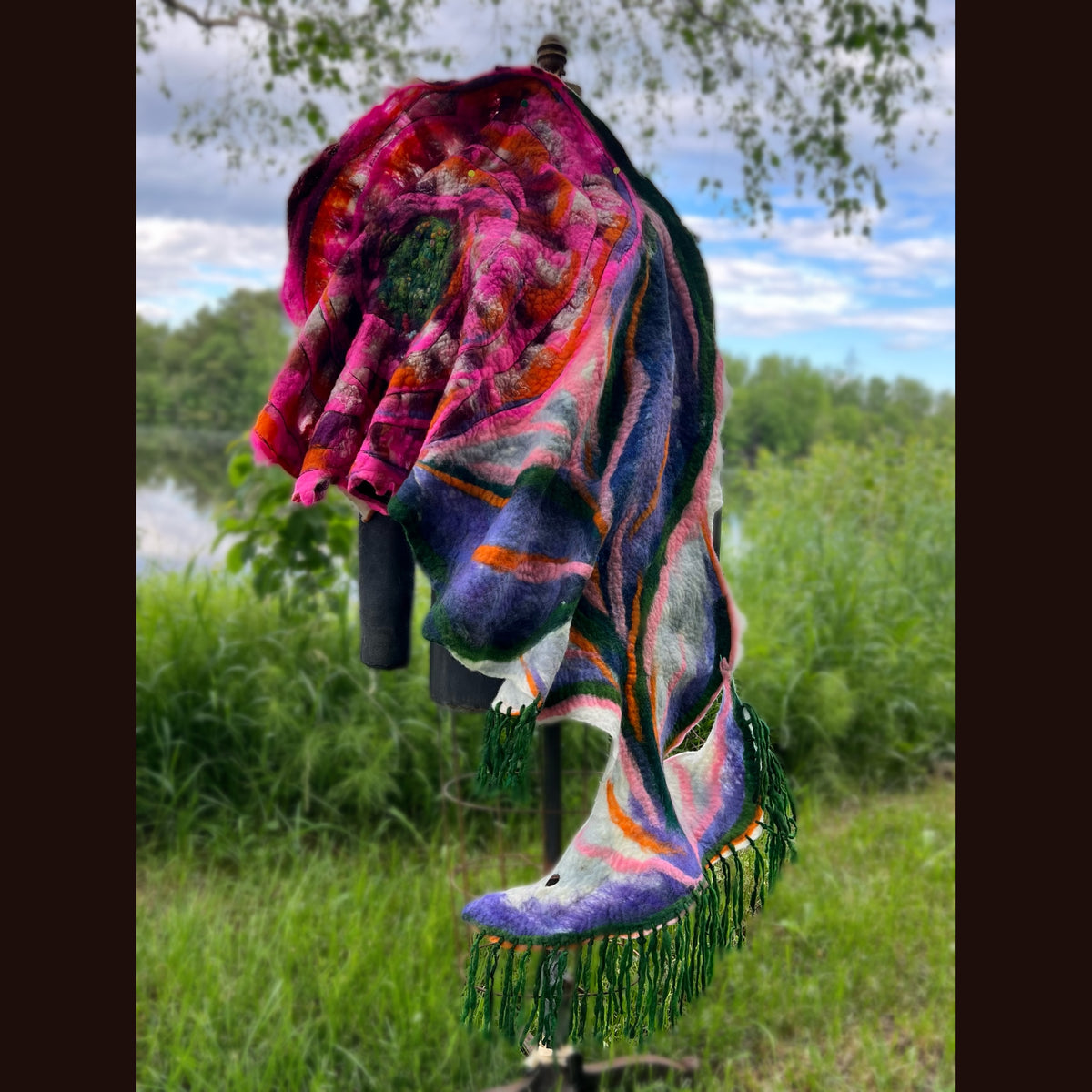 Felted Shawl 64”X 27”