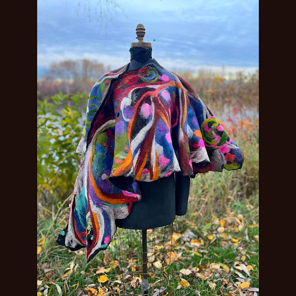 Felted Shawl 84” X 27”