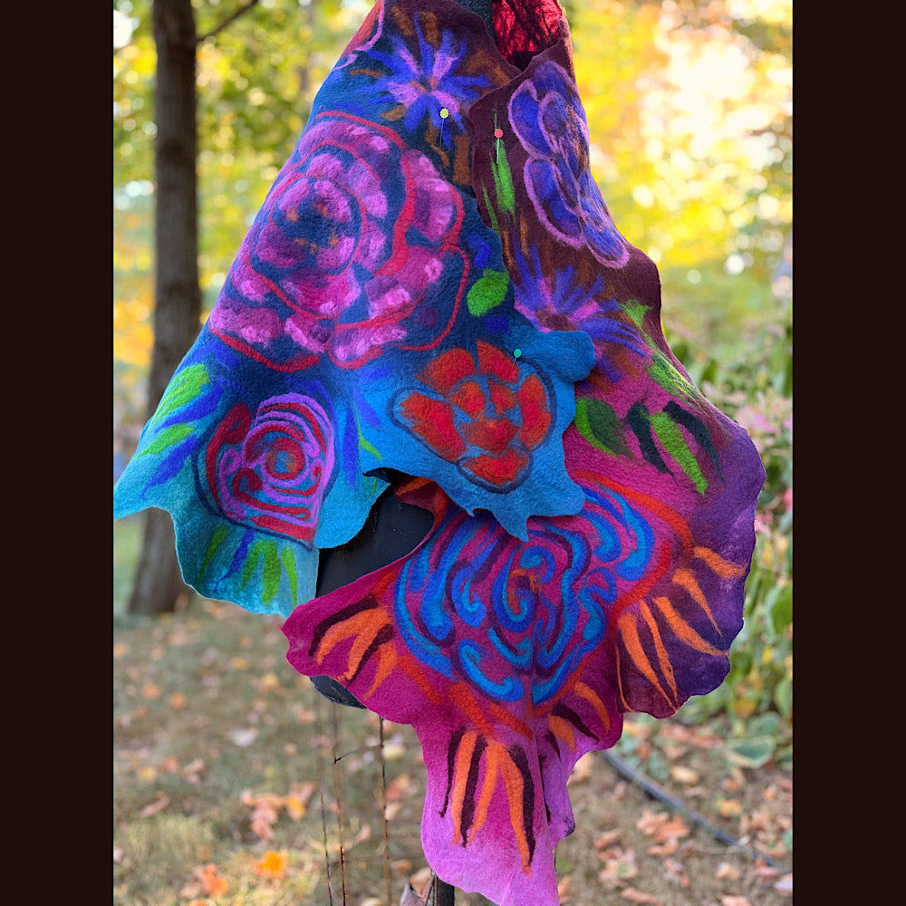 Handmade Felted Wool Scarf 82” X 25”