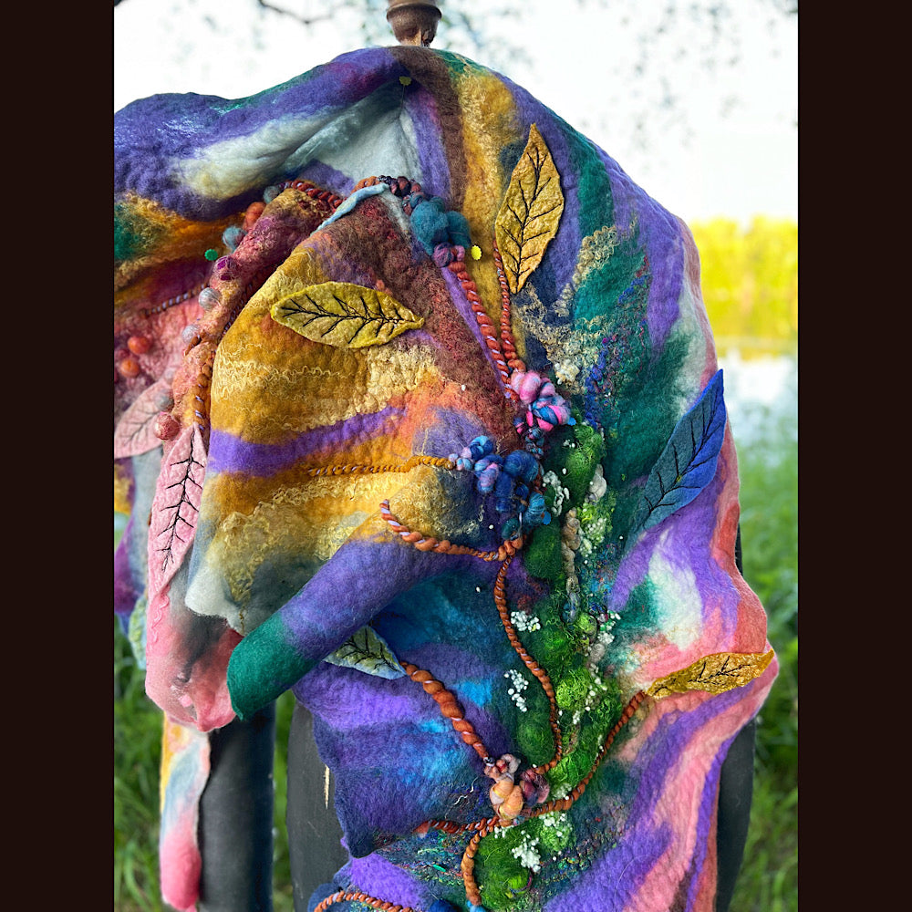 Felted Shawl 70” X 23”