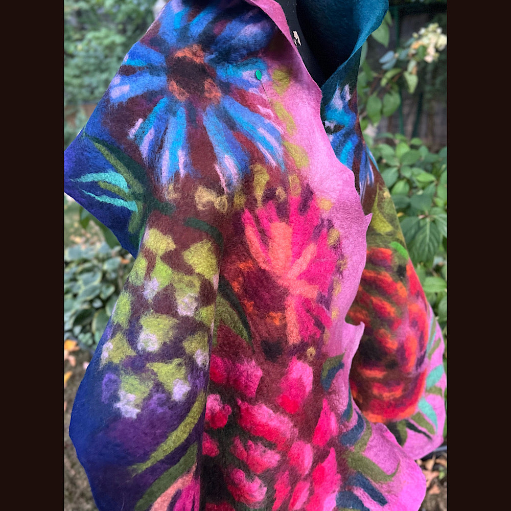 Handmade Felted wool Scarf 86” X 26”