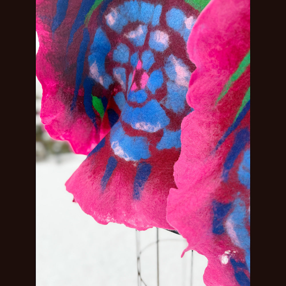 Handmade wool Felted Scarf 80” X 20