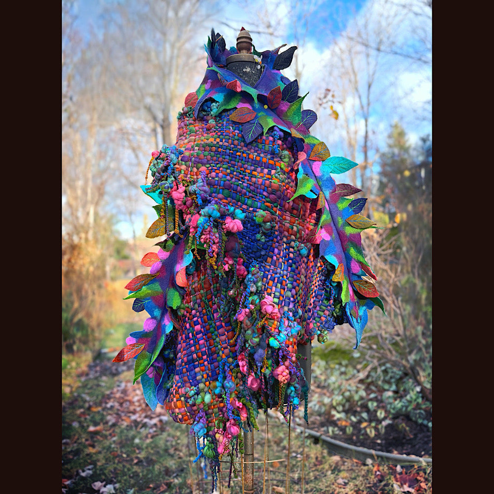 Handmade wool Felted Scarf 88”X 18”