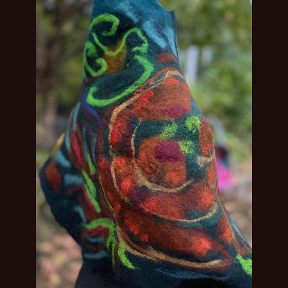 Handmade Felted Wool Scarf 85” X 21”