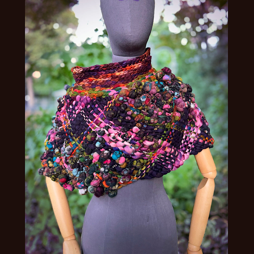 OOAK Hand woven wool handmade Scarf shawlette