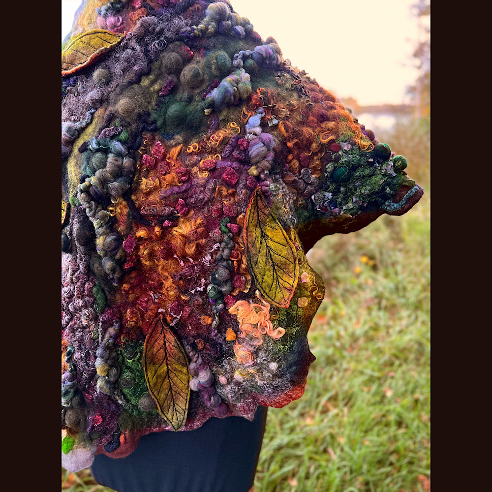 Appalachian trail felted shawl 56” X 22”