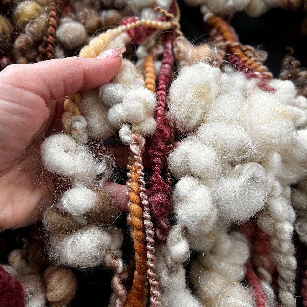 Very Large lot of 6 skeins of art yarn for weaving  20.4 oz / 1.2 pound