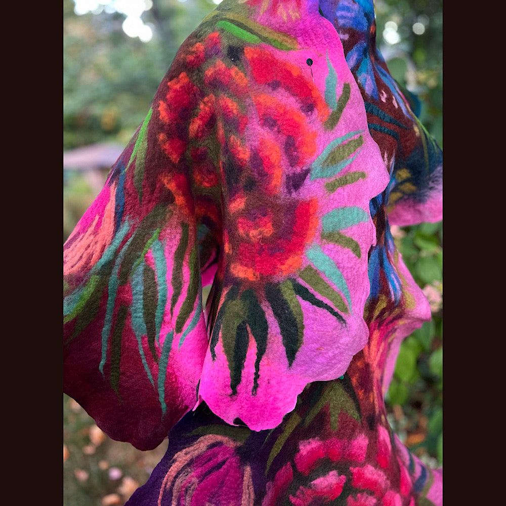 Handmade Felted wool Scarf 86” X 26”