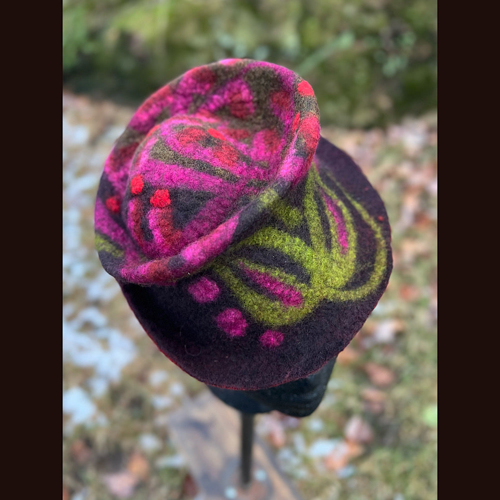 Mini Felted top hat small medium