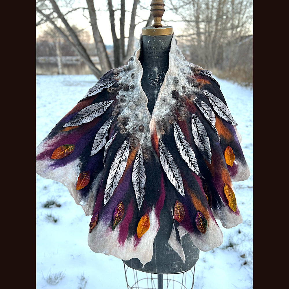 Première neige felted scarf 63” X 20”