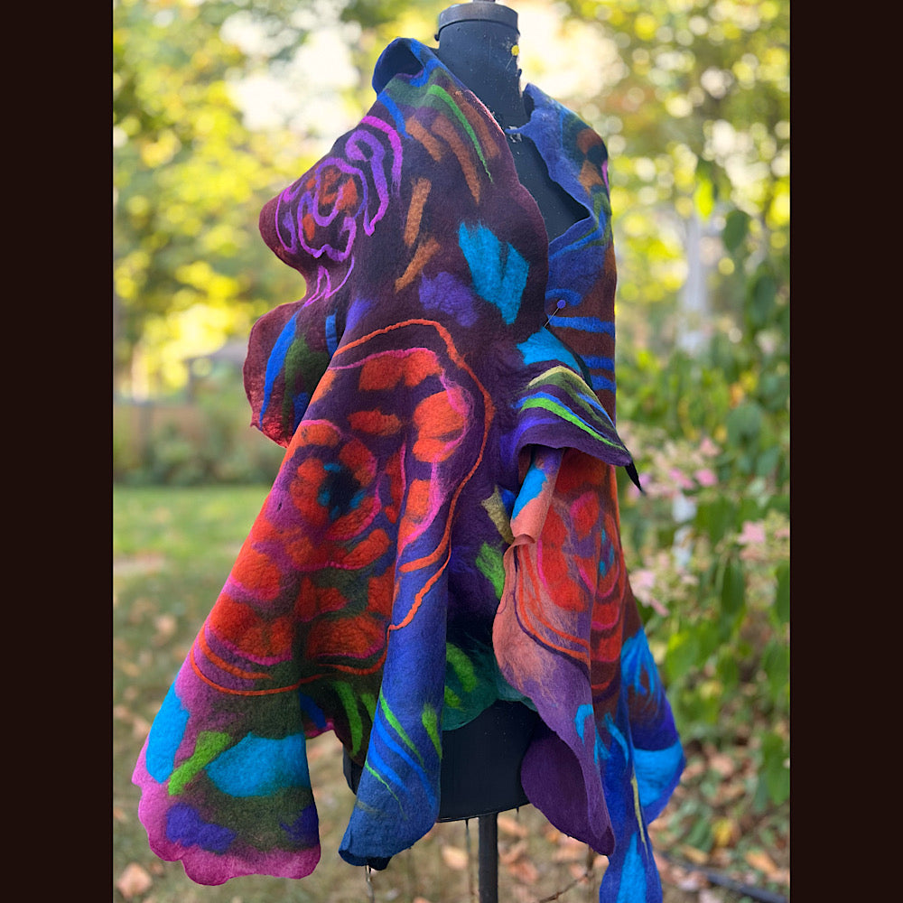 Handmade Felted Wool Scarf 82” X 29”