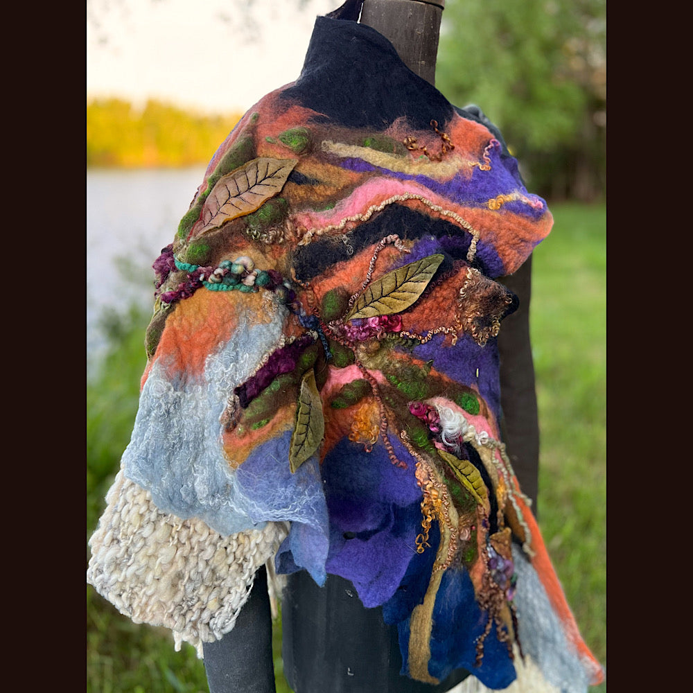 Felted Shawl 86” X 29”