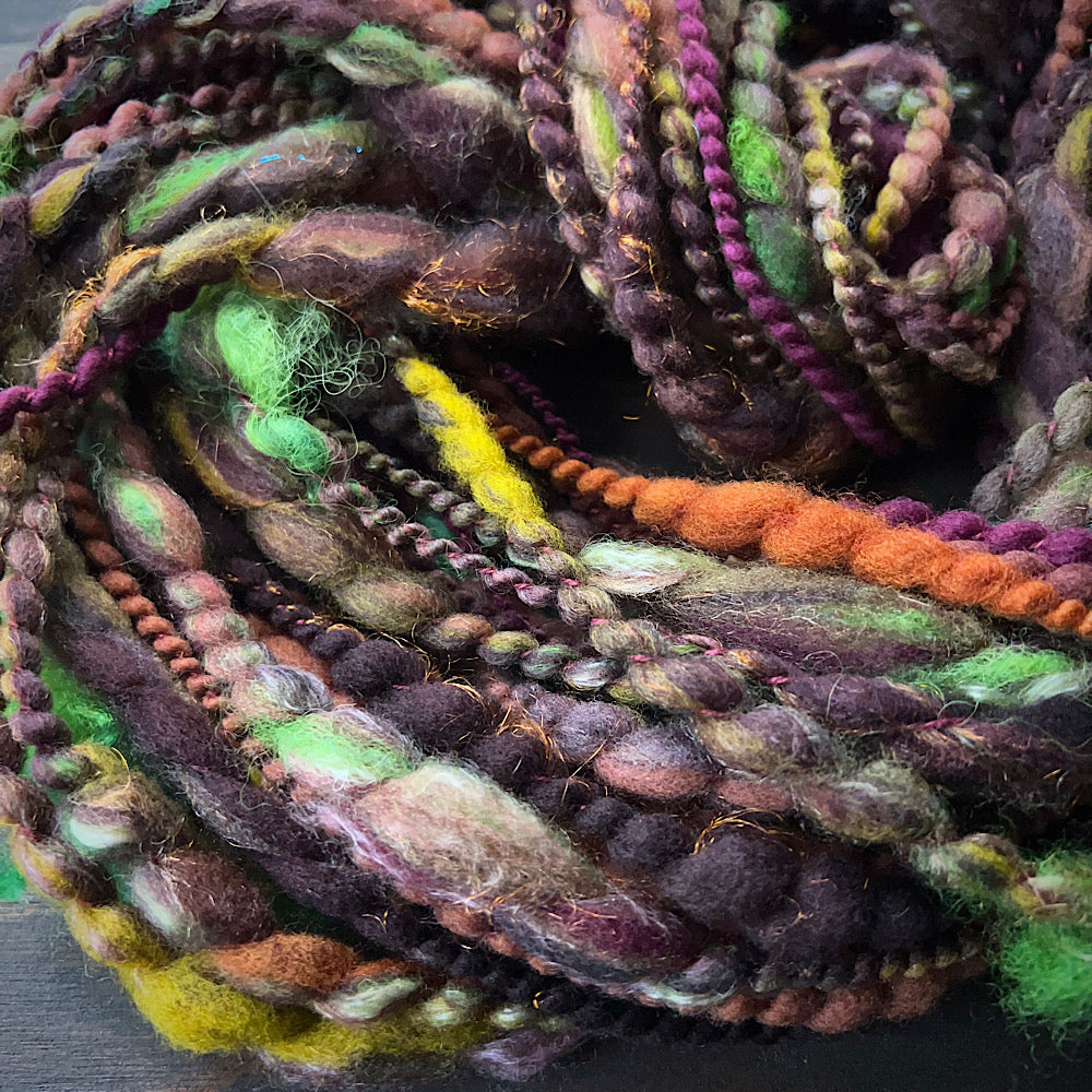 Bulky hand spun spiral for knitters 1.5 oz 27 yards