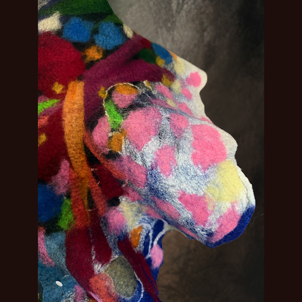 OOAK Handmade wool Felted Scarf 88” X 16”