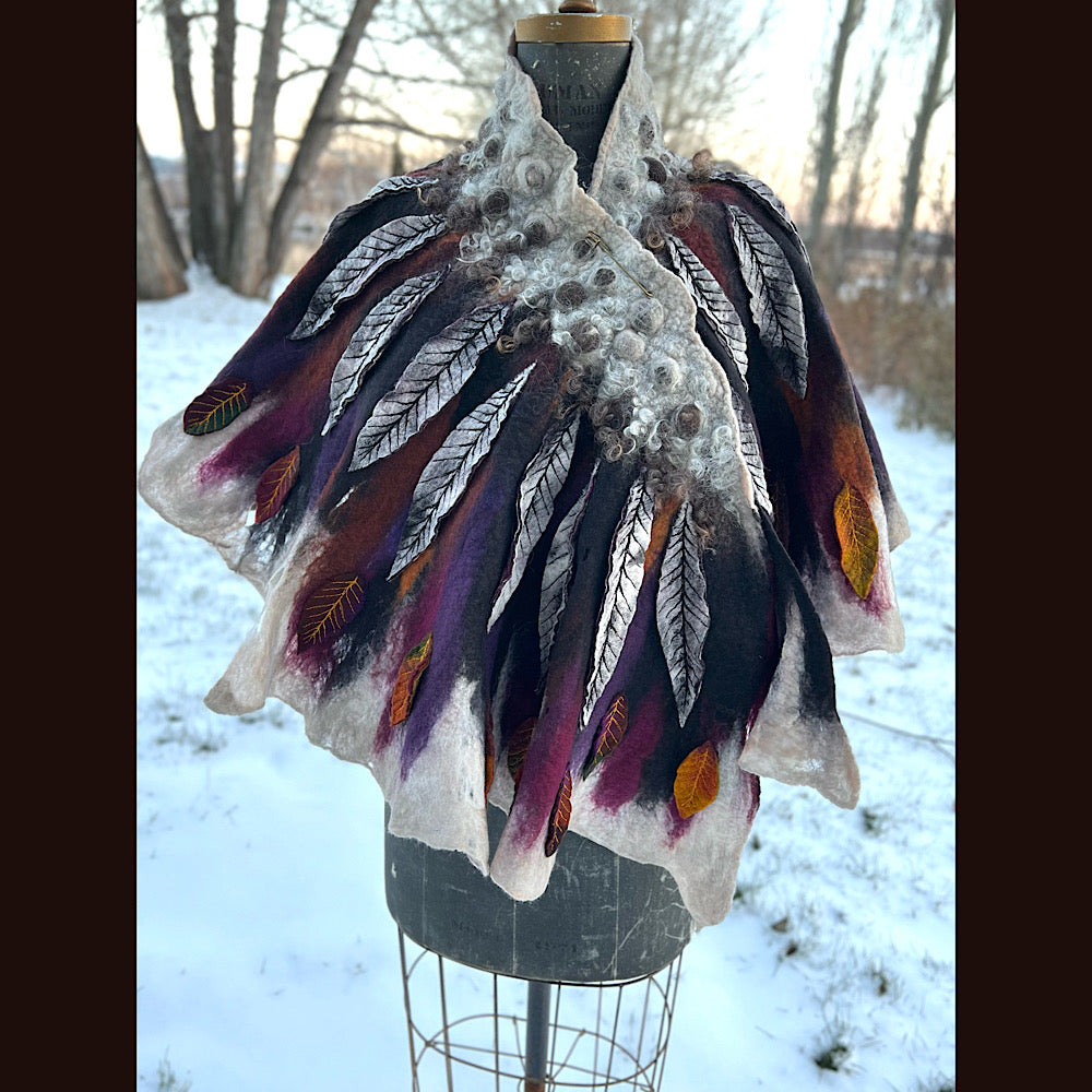 Première neige felted scarf 63” X 20”