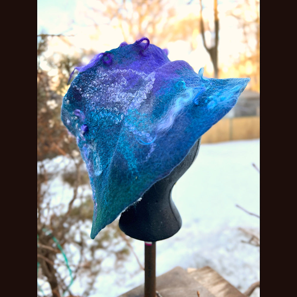Felted bucket hat with 24” large