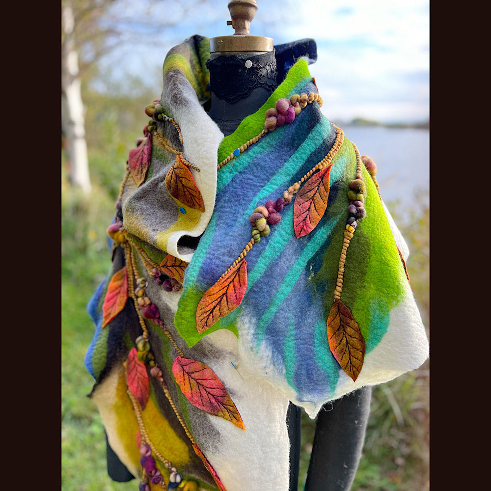 Felted Shawl 68” X 21”