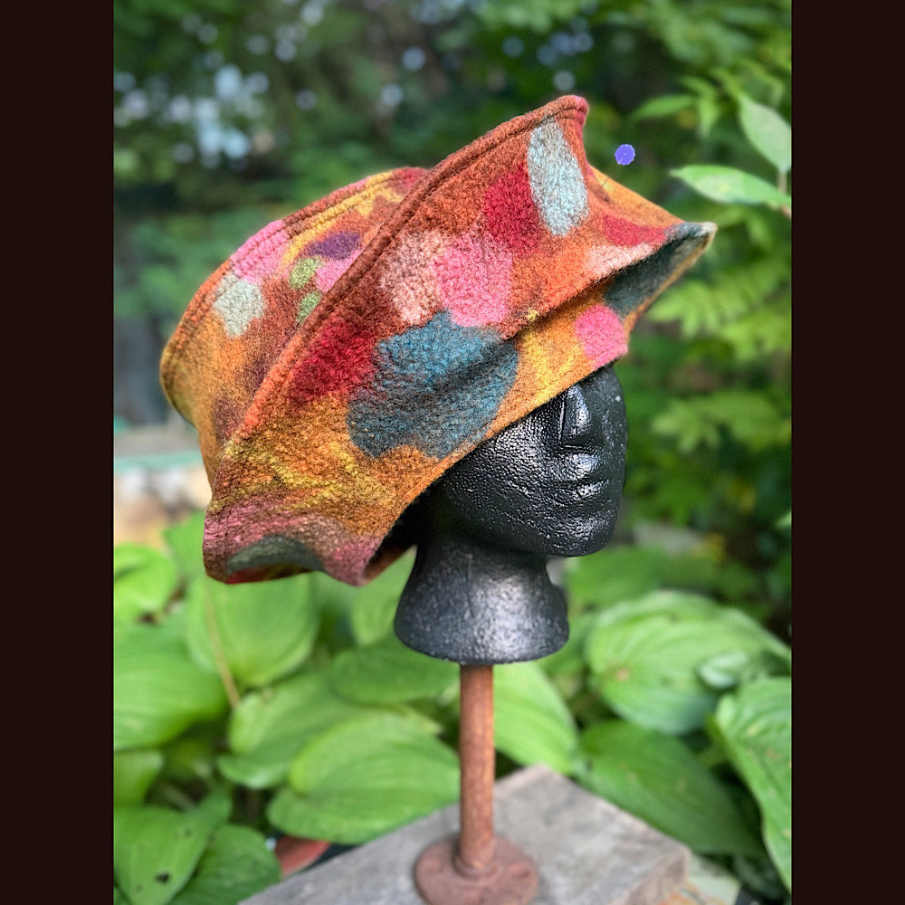 OOAK Handmade wool Felted hat 23” 3/4 medium large