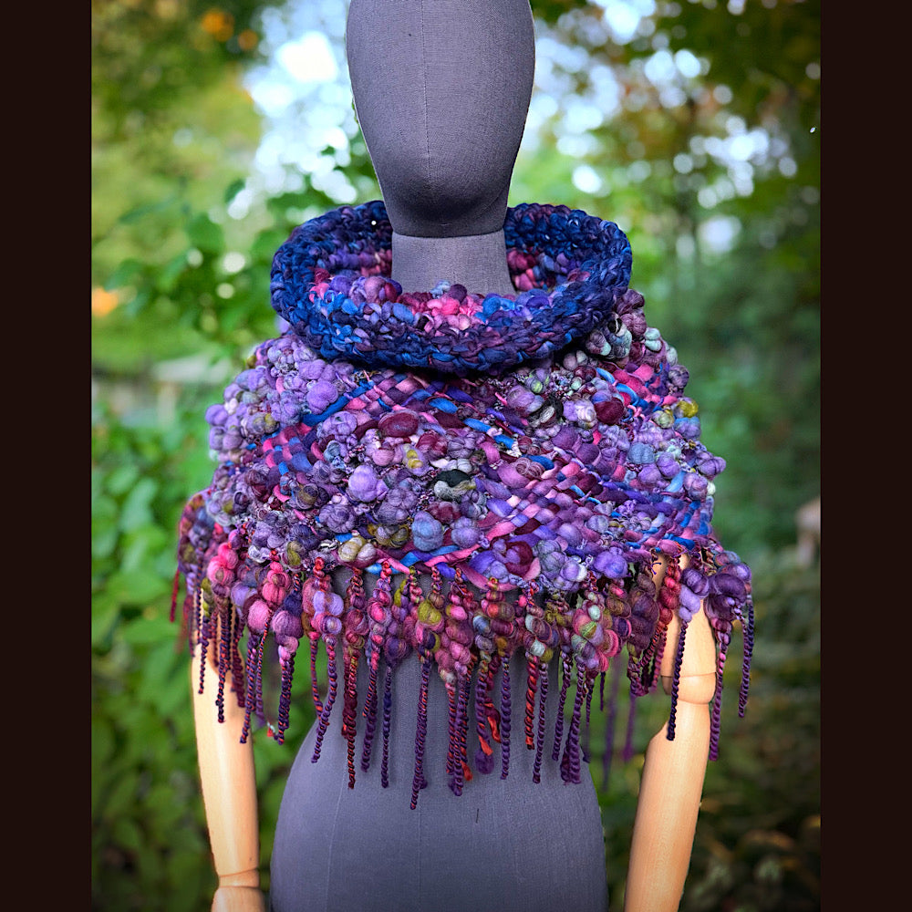 OOAK Hand woven wool handmade Scarf shawlette Small size