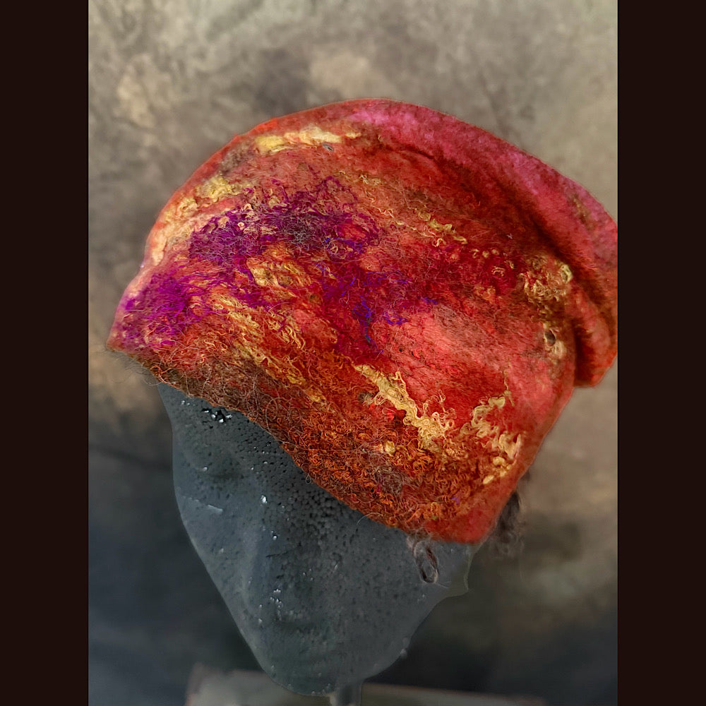 OOAK Handmade wool Felted hat 23” small/medium