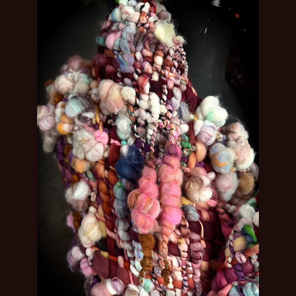 Handmade wool Woven Scarf 86” X 11”