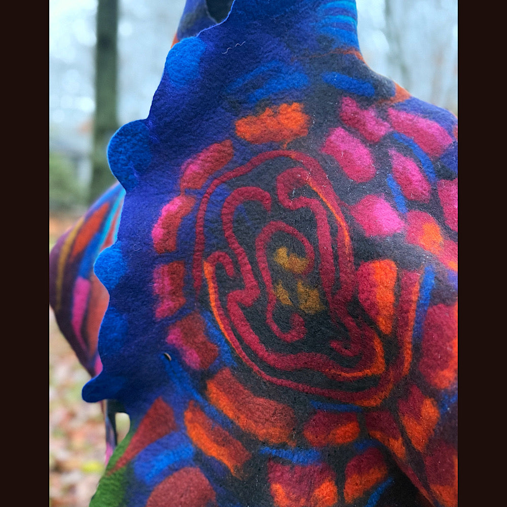 Handmade wool Felted Scarf 78” X 16”