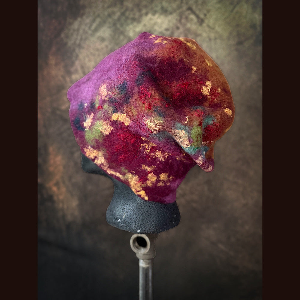 OOAK Handmade wool felted hat 24” large