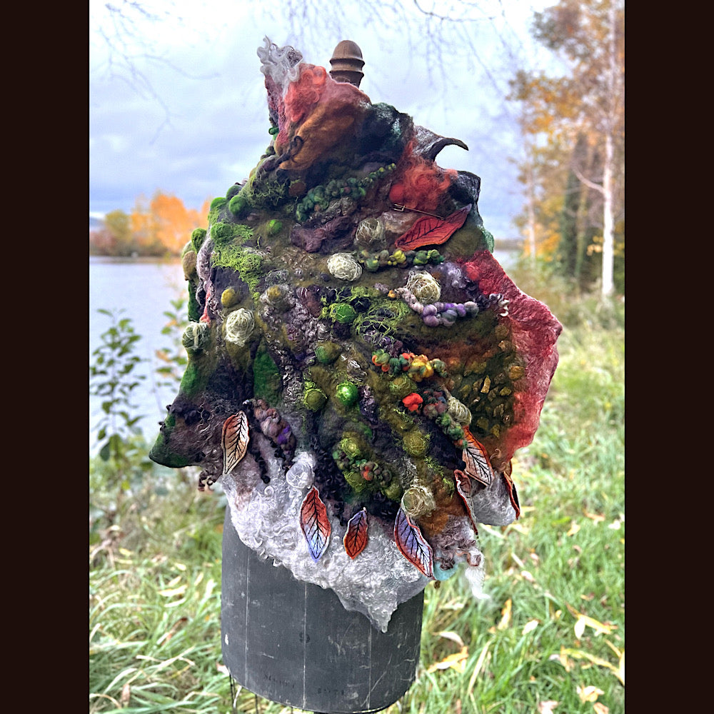 Reserved- Tundra felted shawl 78” X 22”- *this shawl has been extended *