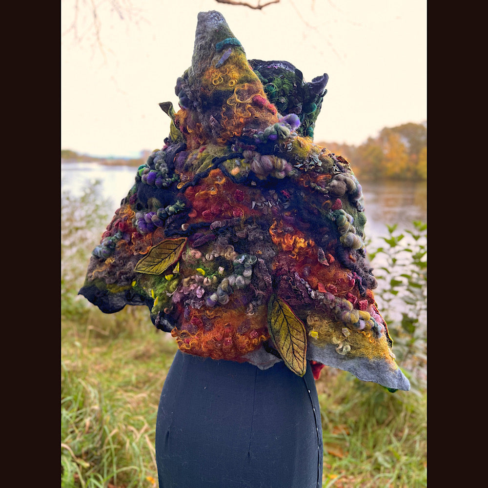 Appalachian trail felted shawl 56” X 22”