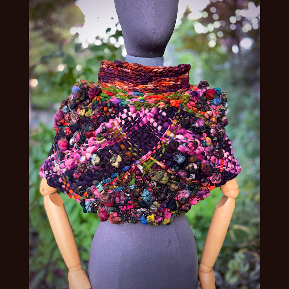 OOAK Hand woven wool handmade Scarf shawlette