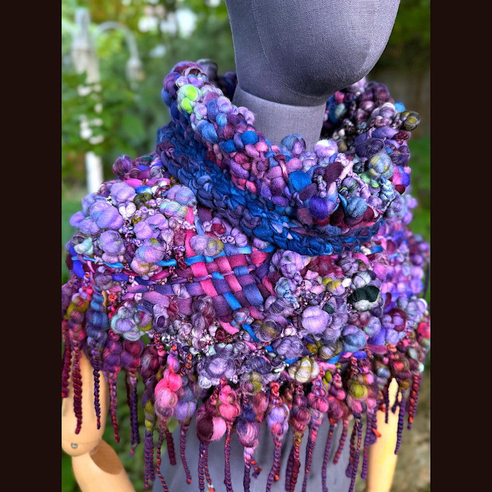 OOAK Hand woven wool handmade Scarf shawlette Small size