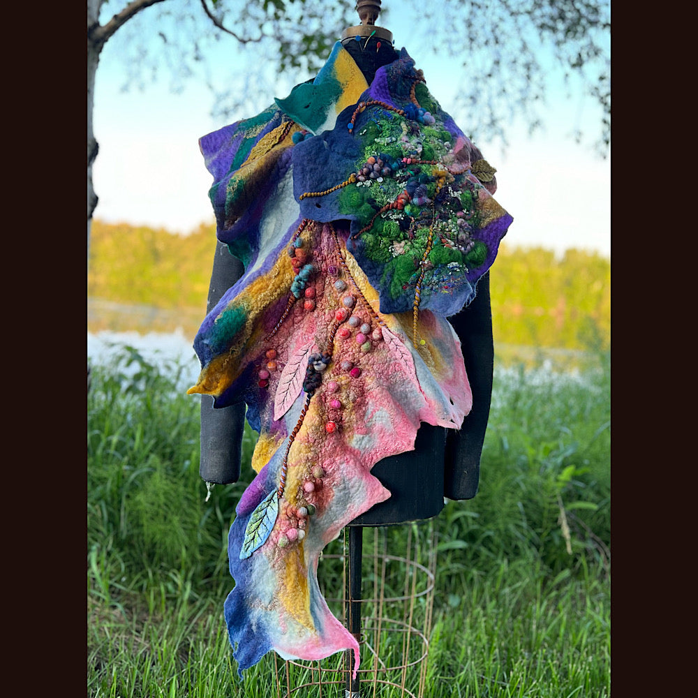 Felted Shawl 70” X 23”