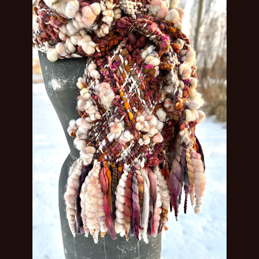 Sucre à la crème (cream and sugar) - Woven scarf- 66” X 10”