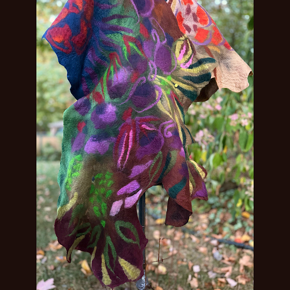 Handmade Felted Wool Scarf 80” X 22”