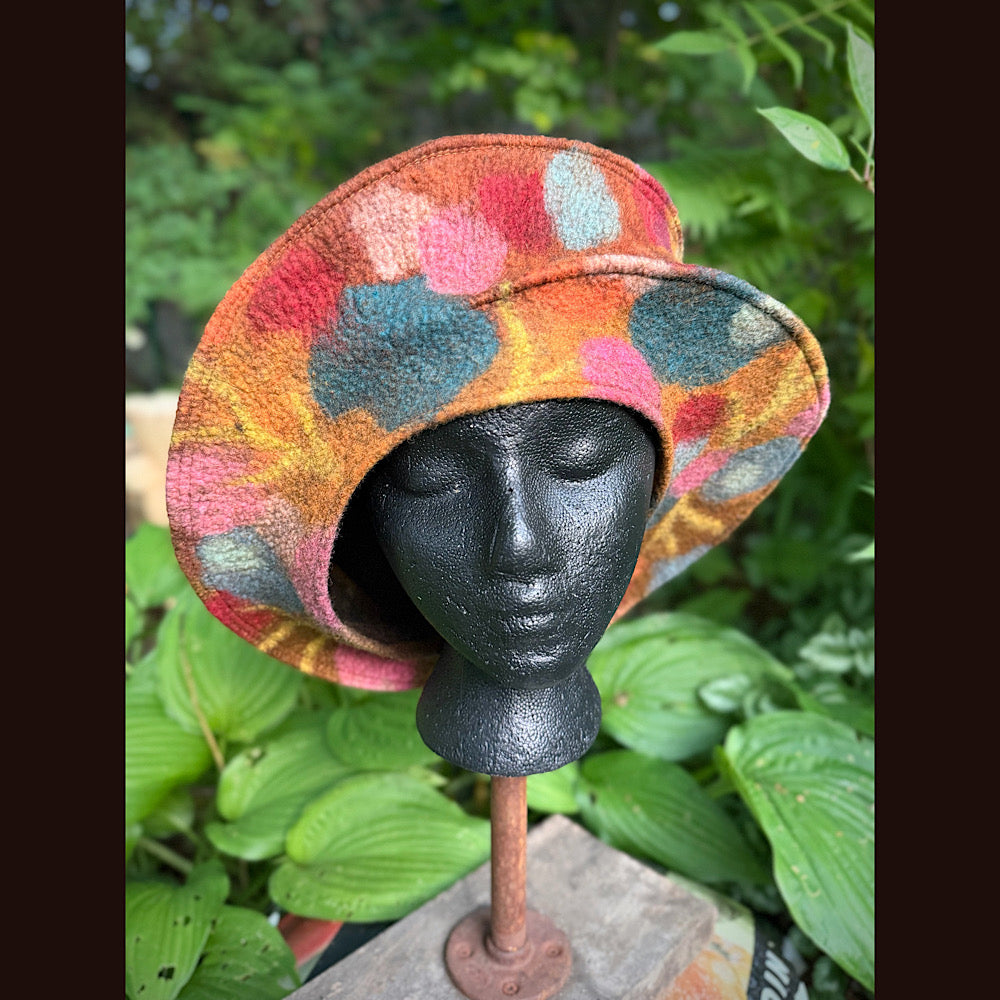 OOAK Handmade wool Felted hat 23” 3/4 medium large