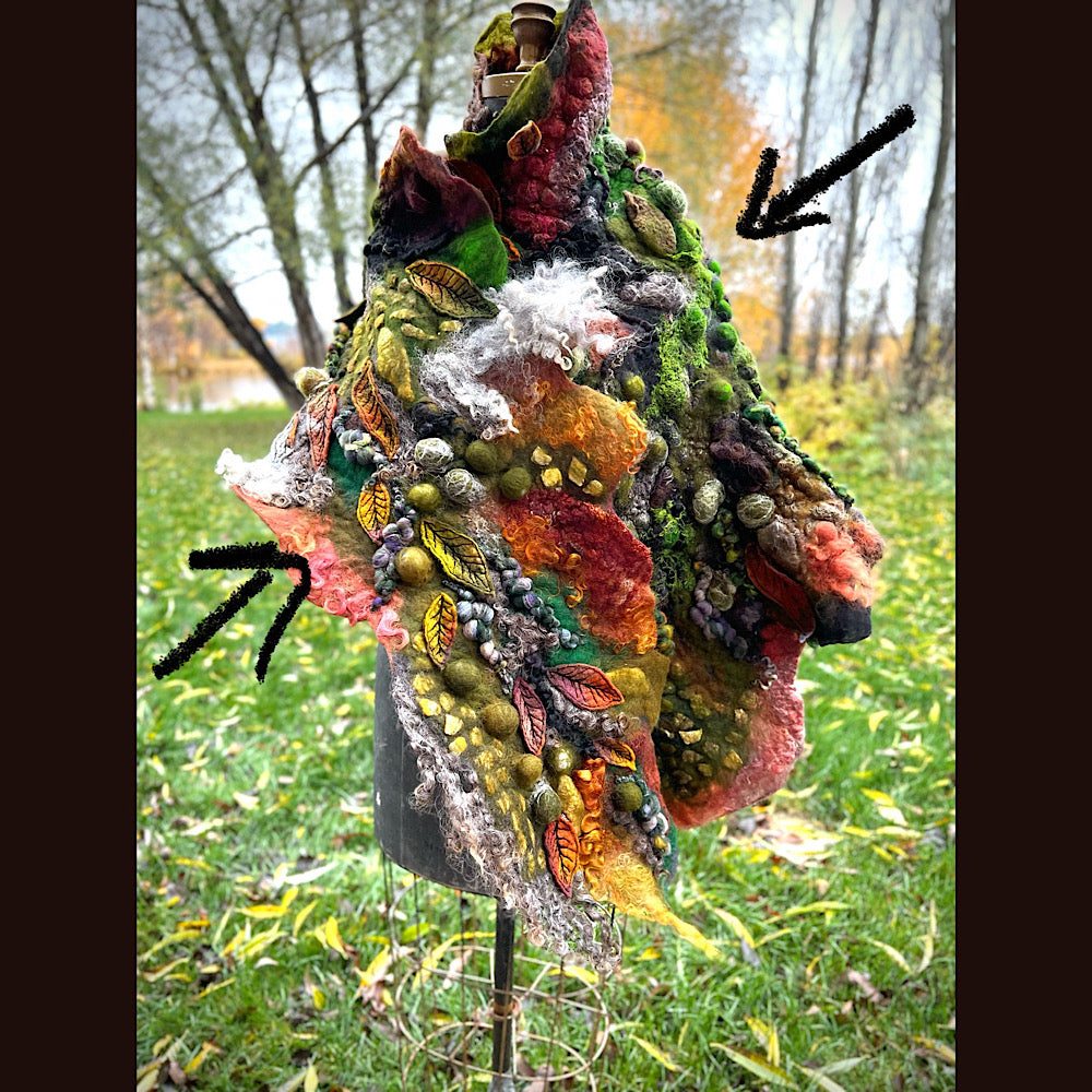 Reserved- Tundra felted shawl 78” X 22”- *this shawl has been extended *